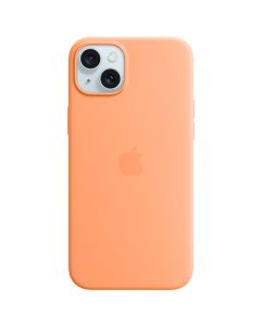 Apple iPhone 15 Plus Silicone Case with MagSafe, Orange Sorbet