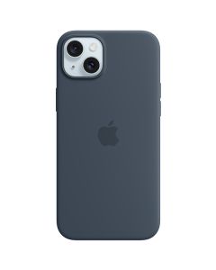 Apple iPhone 15 Plus Silicone Case with MagSafe, Storm Blue