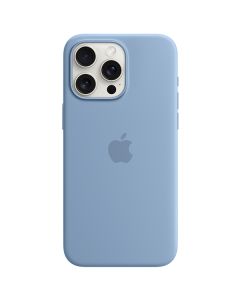 Apple iPhone 15 Pro Max Silicone Case with MagSafe, Winter Blue