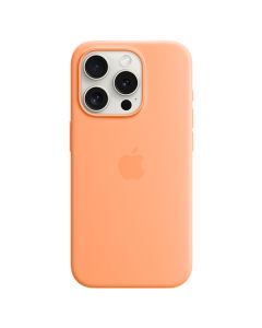 Apple iPhone 15 Pro Silicone Case with MagSafe, Orange Sorbet