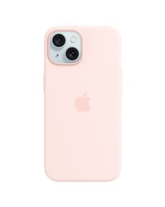 Apple iPhone 15 Silicone Case with MagSafe, Light Pink
